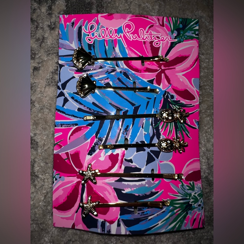 NWOT Lilly Pulitzer Gold Hair Pin Set